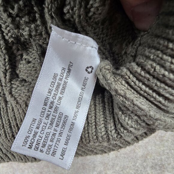 Xhilaration Women’s Small Olive Green Open Knit Lightweight Sweater 100% Cotton - Picture 4 of 6